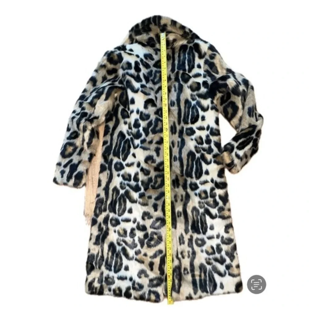 New! Rachel‎ Roy faux fur Animal leopard print reversible coat jacket small - Picture 9 of 13